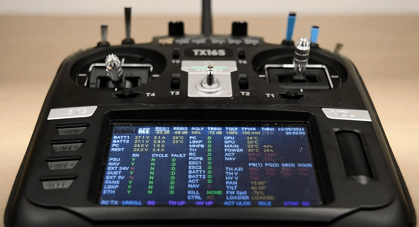 Telemetry display on Remote Controller