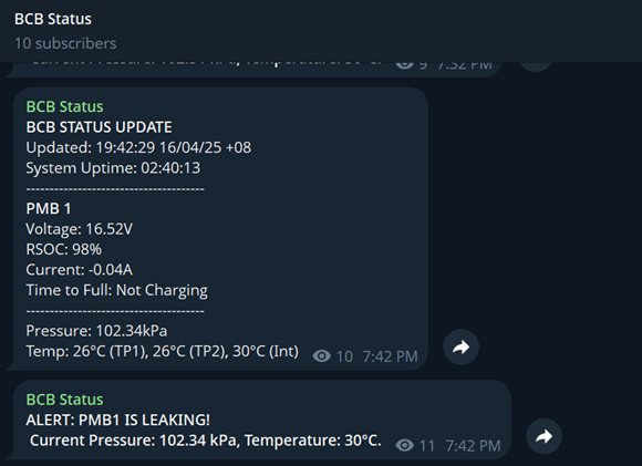 BCB Report Status
